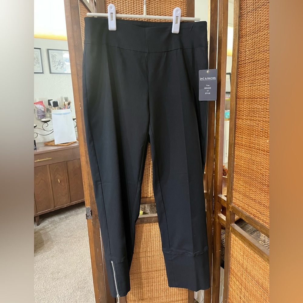 Zac & Rachel Black Straight-Leg Ponte Pull-On Pants